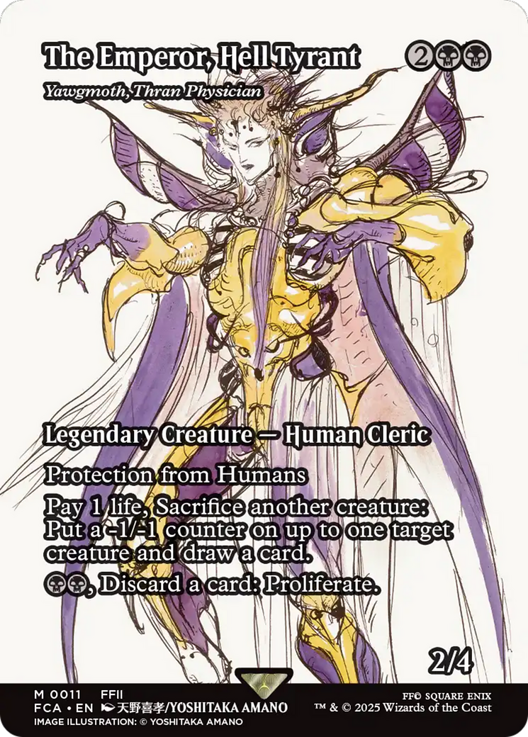 The Emperor, Hell Tyrant - Yawgmoth, Thran Physician (Showcase) (FCA-011) [FINAL FANTASY: Through the Ages] / The Emperor, Hell Tyrant (Borderless) MTG Single Wizards of the Coast