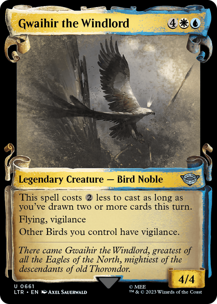 Gwaihir the Windlord (Showcase Scrolls) (LTR-661) [The Lord of the Rings: Tales of Middle-earth] (Showcase) MTG Single Wizards of the Coast