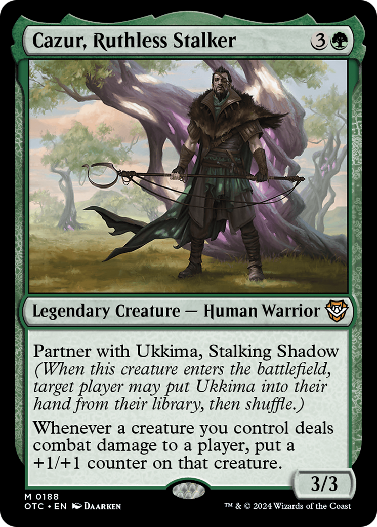 Cazur, Ruthless Stalker (OTC-188) [Outlaws of Thunder Junction Commander] MTG Single Wizards of the Coast