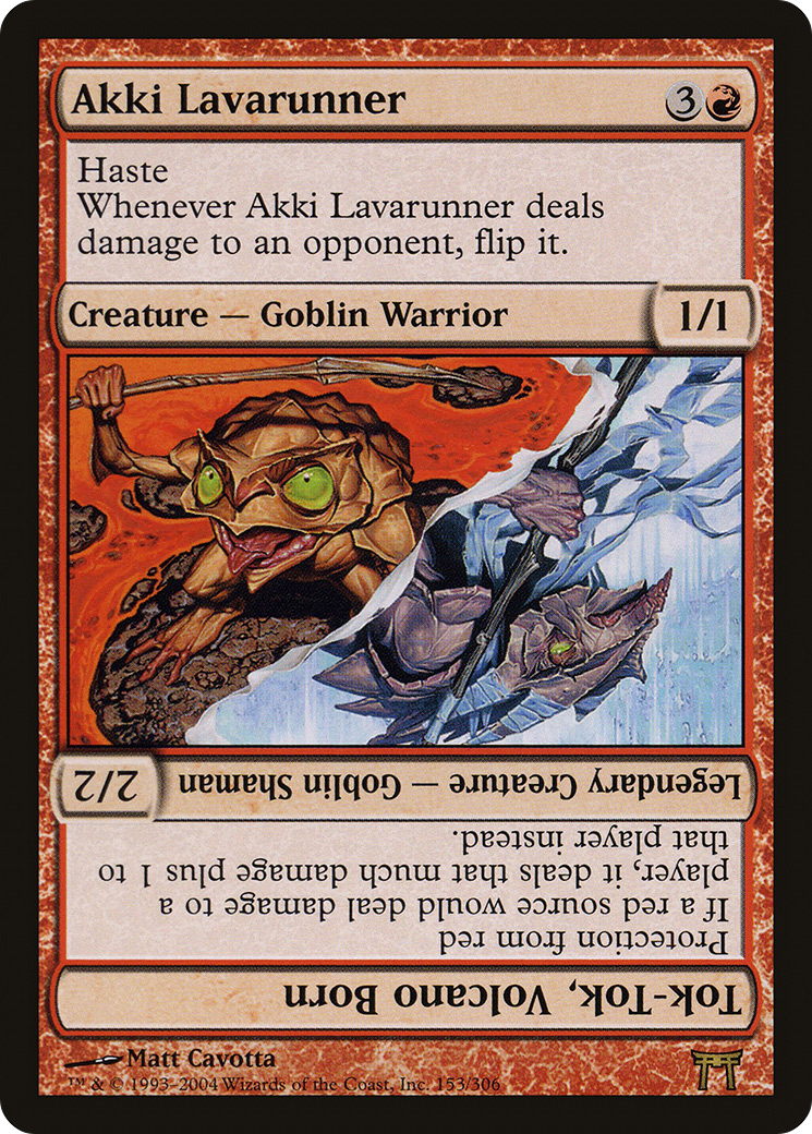 Akki Lavarunner // Tok-Tok, Volcano Born (CHK-153) [Champions of Kamigawa] MTG Single Wizards of the Coast