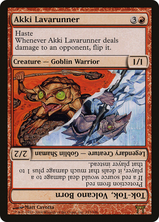 Akki Lavarunner // Tok-Tok, Volcano Born (CHK-153) [Champions of Kamigawa] MTG Single Wizards of the Coast
