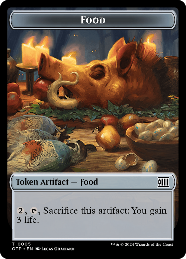 Mercenary // Food (0005) Double-Sided Token [Tokens] Outlaws of Thunder Junction Tokens MTG Single Magic: The Gathering