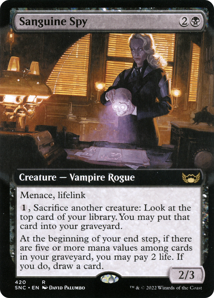 Sanguine Spy (SNC-420) [Streets of New Capenna] (Extended Art) Foil MTG Single Wizards of the Coast