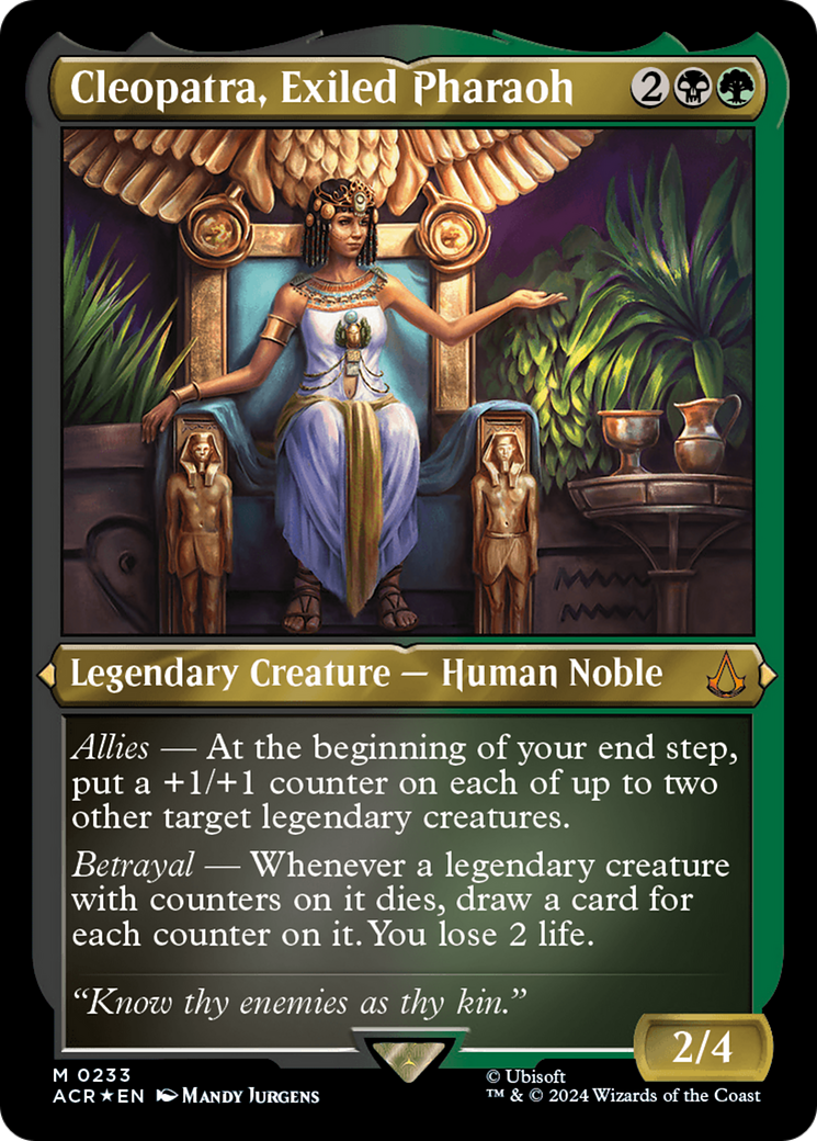 Cleopatra, Exiled Pharaoh (ACR-233) [Assassin's Creed] Etched Foil MTG Single Wizards of the Coast