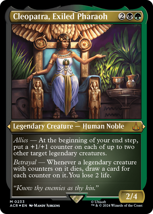 Cleopatra, Exiled Pharaoh (ACR-233) [Assassin's Creed] Etched Foil MTG Single Wizards of the Coast