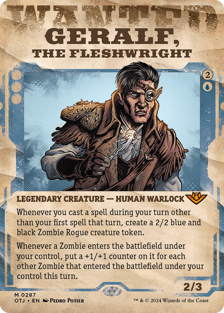 Geralf, the Fleshwright (OTJ-287) [Outlaws of Thunder Junction] (Showcase) (Borderless) Foil MTG Single Wizards of the Coast