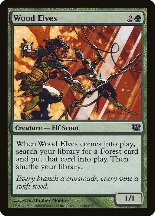 Wood Elves (9ED-283) [9th Edition] MTG Single Wizards of the Coast