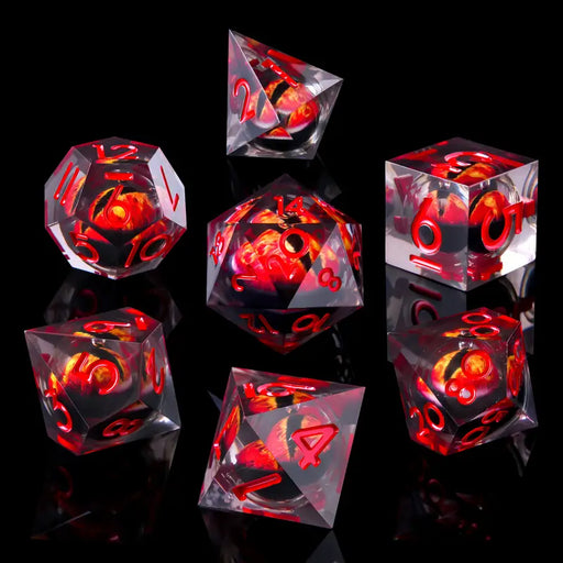 Seriously Good Dice: Dragon's Eye 7 Die Set "Ruby Dragon" Dice & Gaming Accessories Taps Imports