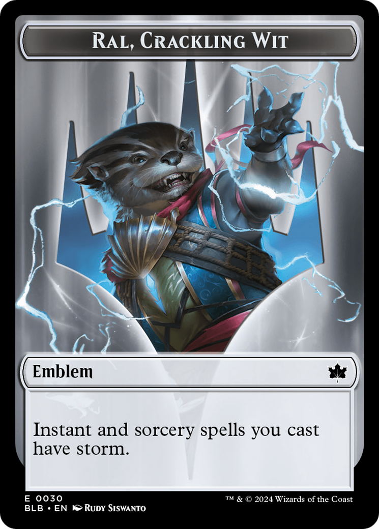 Emblem - Ral, Crackling Wit [Tokens] Bloomburrow Tokens MTG Single Magic: The Gathering