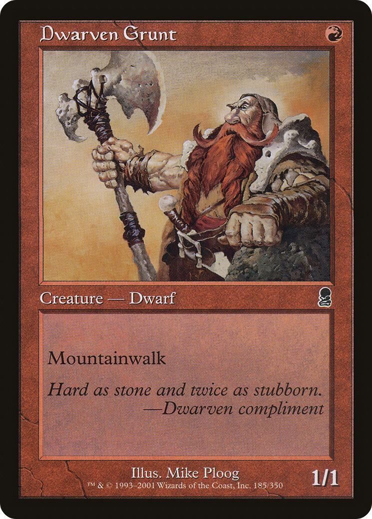 Dwarven Grunt (ODY-185) [Odyssey] Foil MTG Single Wizards of the Coast