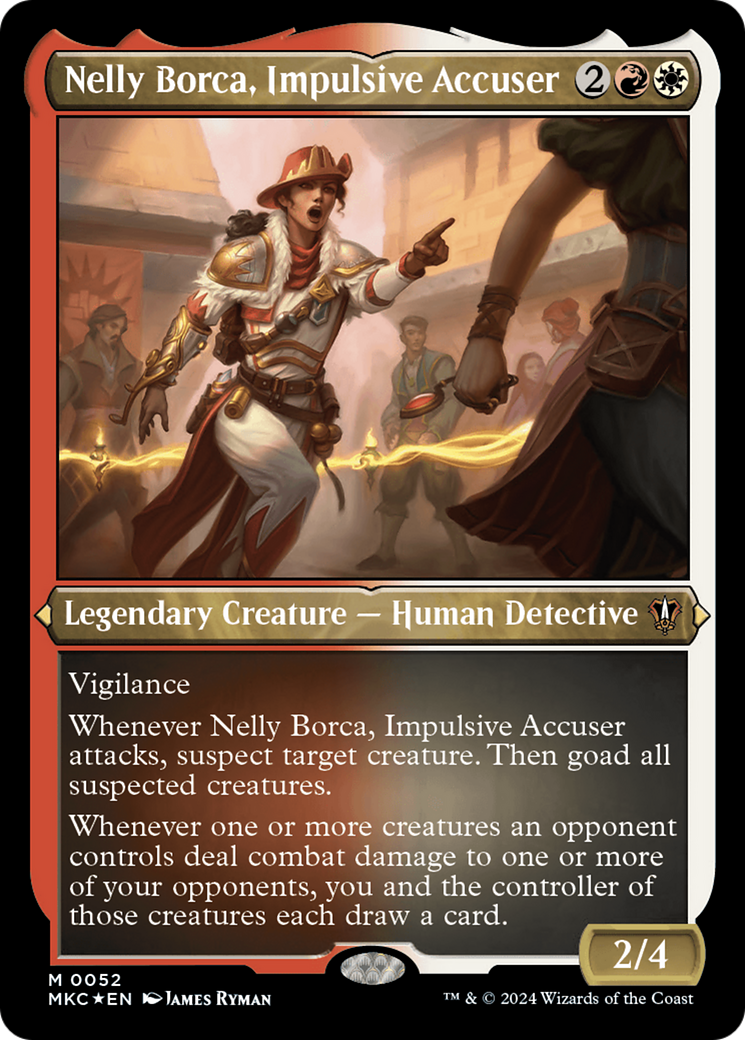 Nelly Borca, Impulsive Accuser (Display Commander) - Thick Stock (MKC-052) [Murders at Karlov Manor Commander] Foil MTG Single Wizards of the Coast