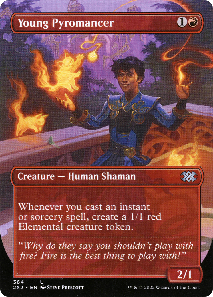 Young Pyromancer (2X2-364) [Double Masters 2022] (Borderless) Foil MTG Single Wizards of the Coast