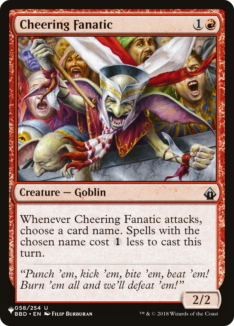 Cheering Fanatic (LIST-BBD-58) [Mystery Booster] The List MTG Single Wizards of the Coast