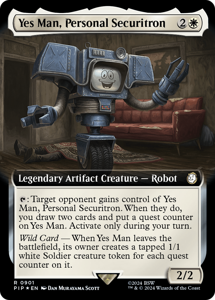 Yes Man, Personal Securitron (Surge Foil) (PIP-901) [Fallout] (Extended Art) Foil MTG Single Wizards of the Coast