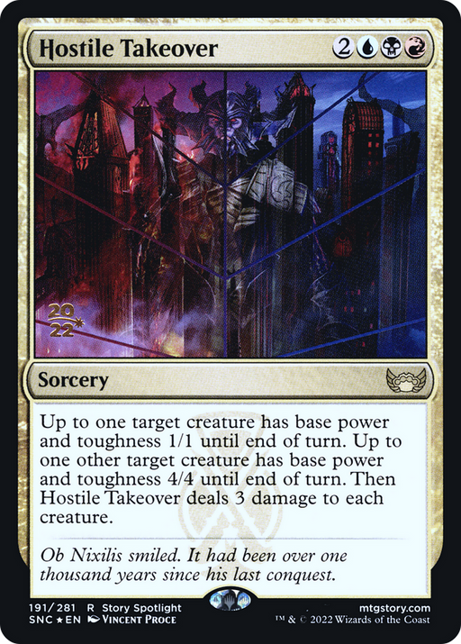 Hostile Takeover (PRE-191S) [Streets of New Capenna Promos] Foil MTG Single Wizards of the Coast
