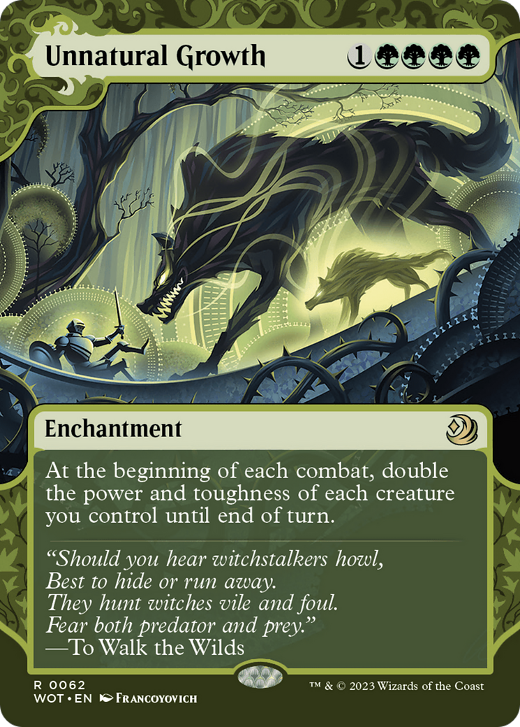 Unnatural Growth (WOT-062) [Wilds of Eldraine: Enchanting Tales] (Showcase) (Borderless) Foil MTG Single Wizards of the Coast