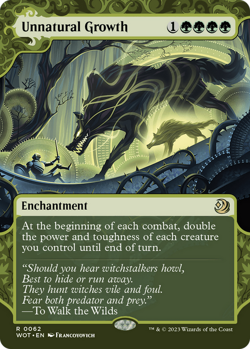 Unnatural Growth (WOT-062) [Wilds of Eldraine: Enchanting Tales] (Showcase) (Borderless) MTG Single Wizards of the Coast