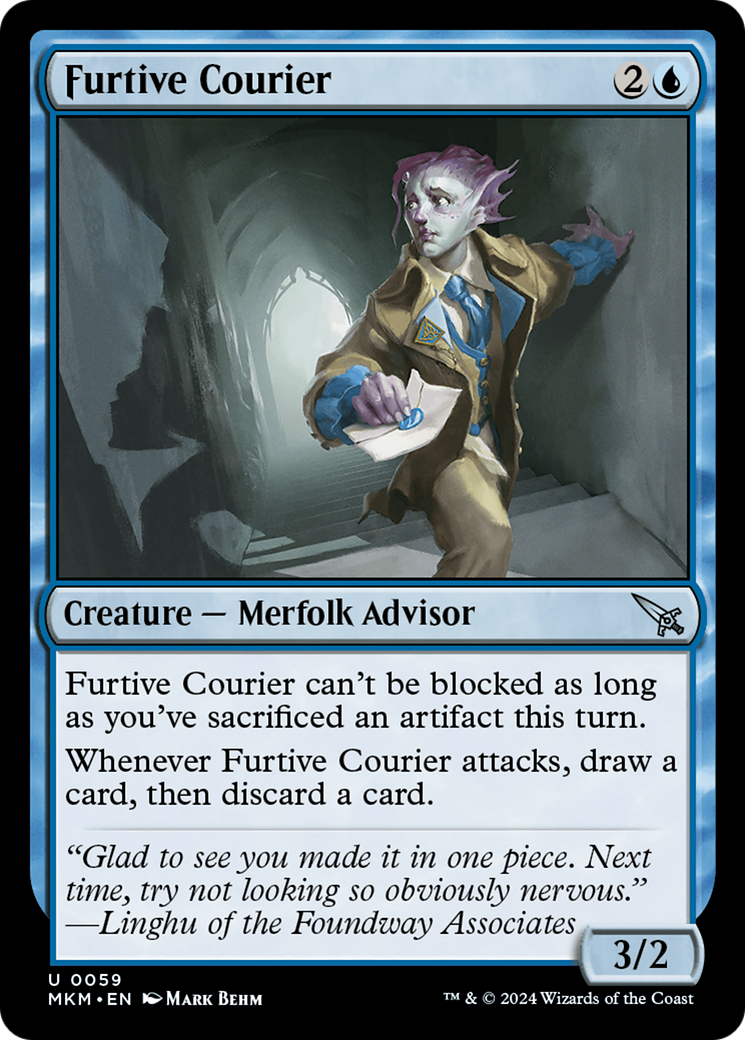 Furtive Courier (MKM-059) [Murders at Karlov Manor] MTG Single Murders at Karlov Manor
