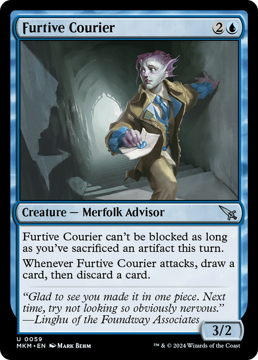 Furtive Courier (MKM-059) [Murders at Karlov Manor] Foil MTG Single Murders at Karlov Manor