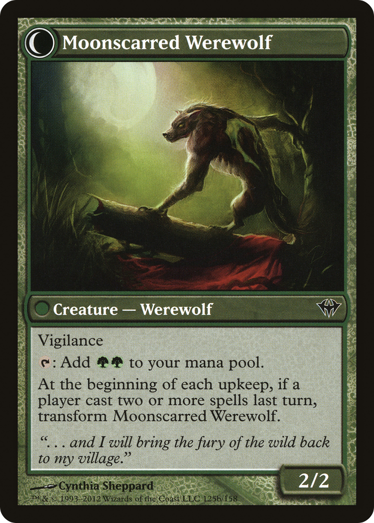 Scorned Villager // Moonscarred Werewolf (DKA-125) [Dark Ascension] Foil MTG Single Wizards of the Coast