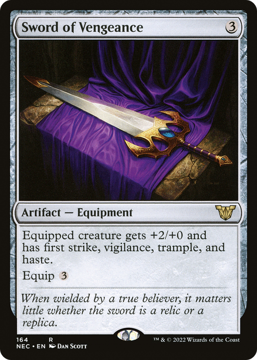 Sword of Vengeance (NEC-164) [Neon Dynasty Commander] MTG Single Wizards of the Coast