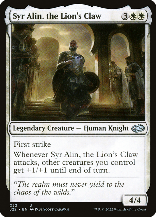 Syr Alin, the Lion's Claw (J22-252) [Jumpstart 2022] MTG Single Wizards of the Coast