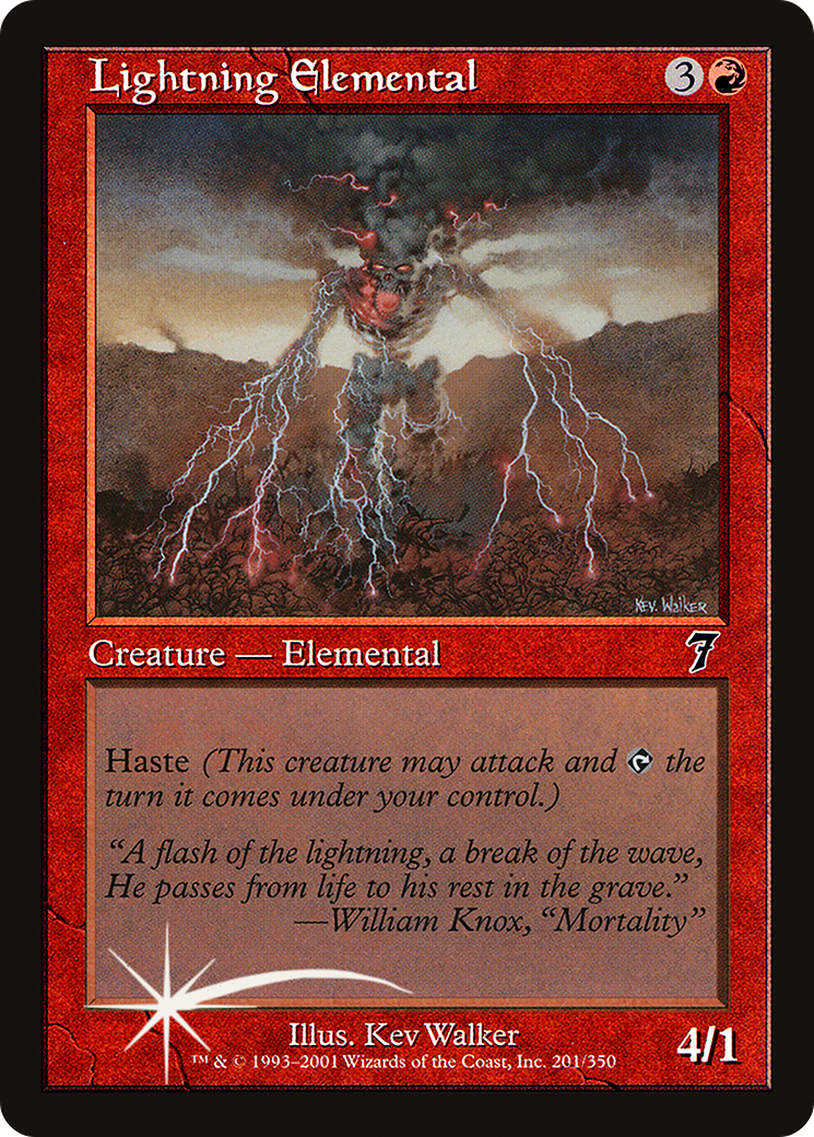 Lightning Elemental (7ED-201) [7th Edition] Foil MTG Single Wizards of the Coast