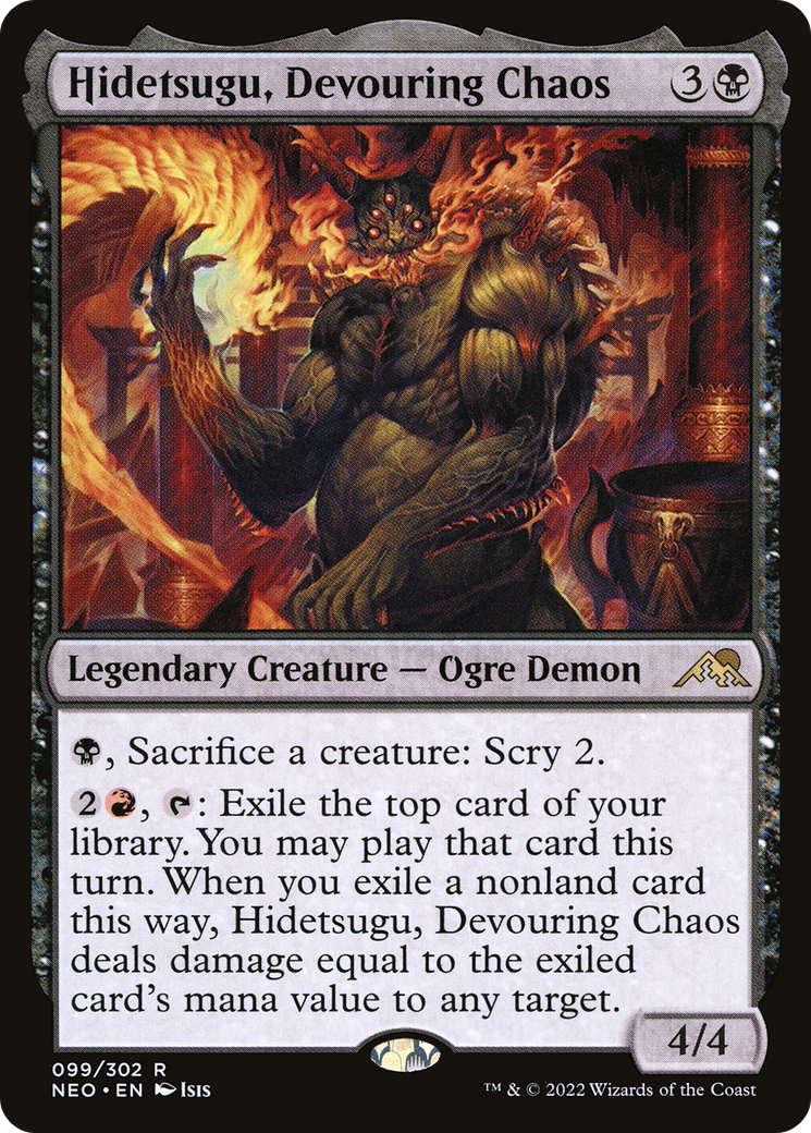 Hidetsugu, Devouring Chaos (NEO-099) [Kamigawa: Neon Dynasty] Foil MTG Single Wizards of the Coast