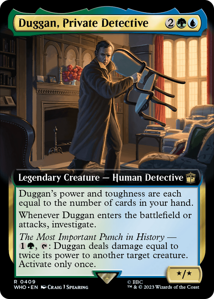 Duggan, Private Detective (WHO-409) [Doctor Who] (Extended Art) Foil MTG Single Wizards of the Coast