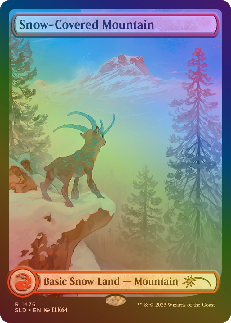 Snow-Covered Mountain (SLD-1476★) [Secret Lair] Drop (Full Art) Foil MTG Single Wizards of the Coast