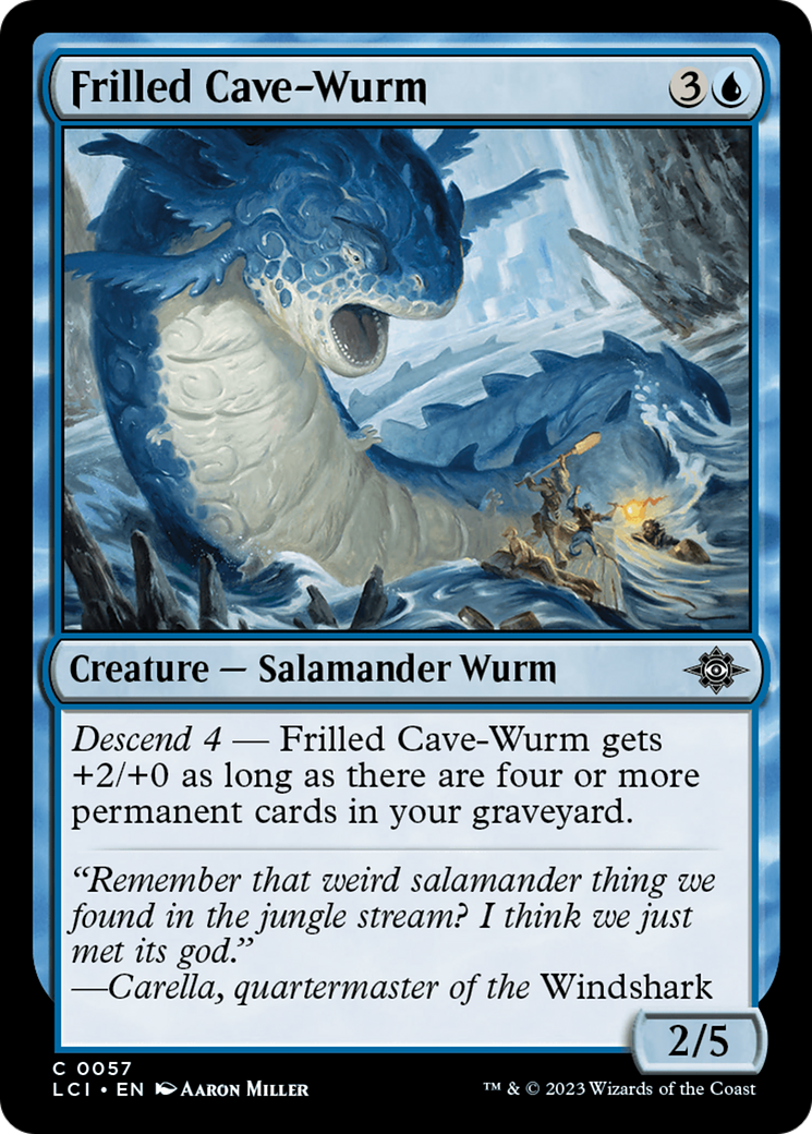 Frilled Cave-Wurm (LCI-057) [The Lost Caverns of Ixalan] Foil MTG Single Wizards of the Coast