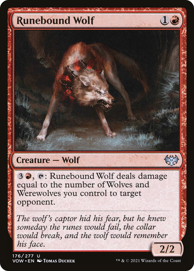 Runebound Wolf (VOW-176) [Innistrad: Crimson Vow] Foil MTG Single Wizards of the Coast
