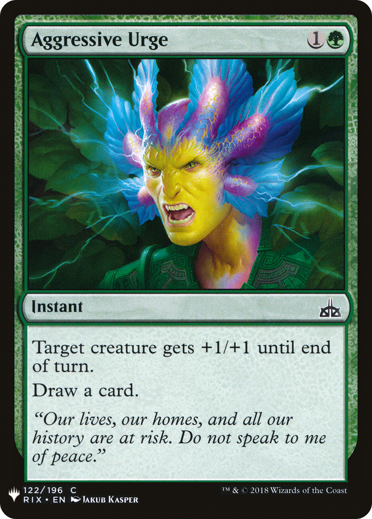 Aggressive Urge (LIST-RIX-122) [Mystery Booster] The List MTG Single Wizards of the Coast