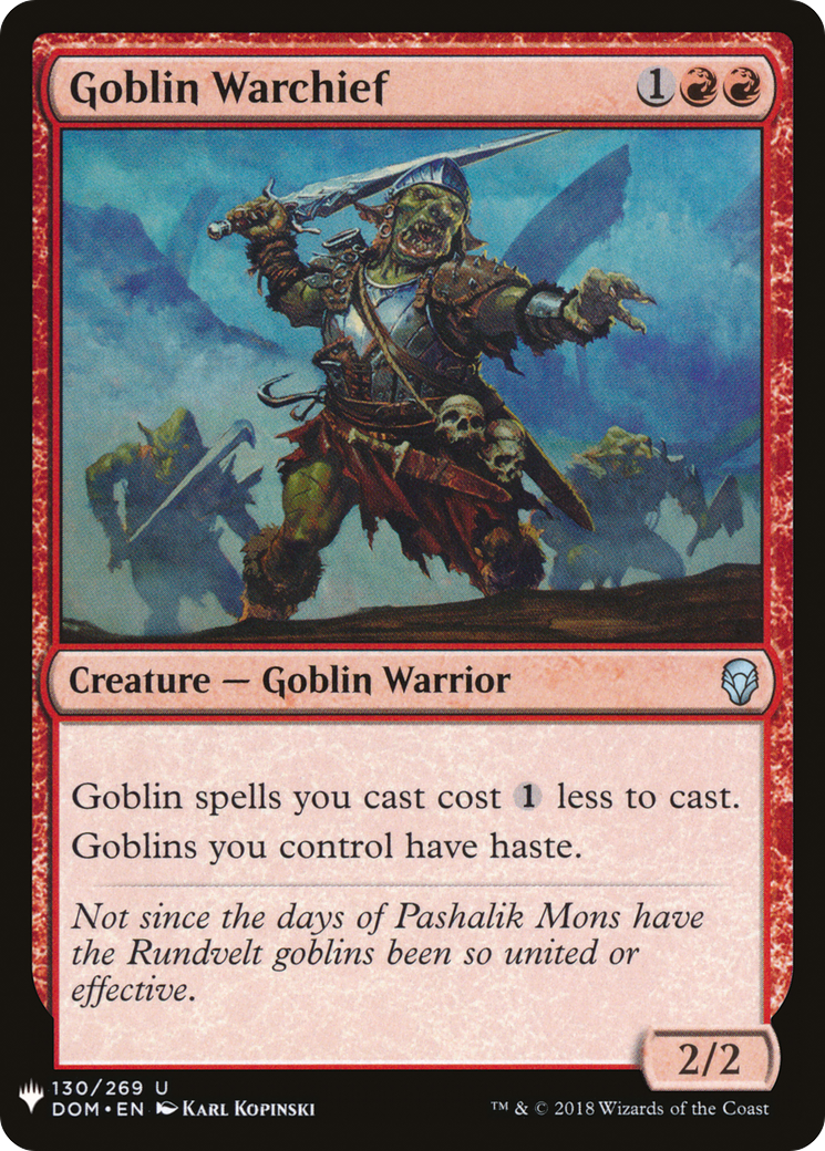 Goblin Warchief (LIST-DOM-130) [Mystery Booster] The List MTG Single Wizards of the Coast