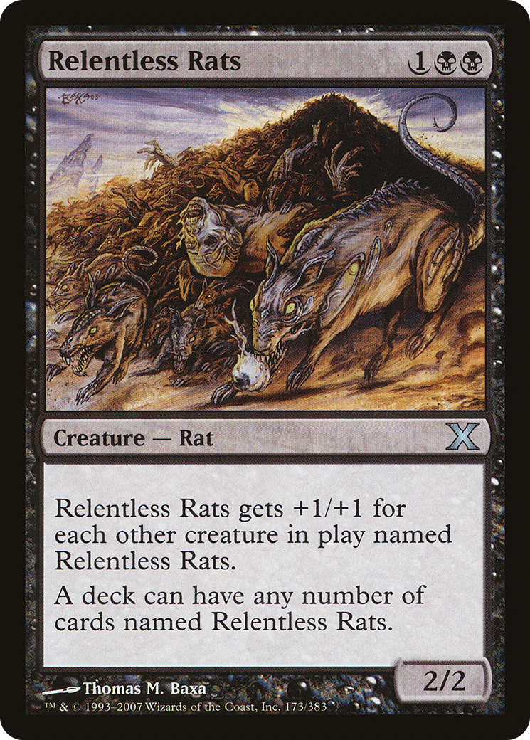 Relentless Rats (10E-173) [Tenth Edition] Foil MTG Single Wizards of the Coast