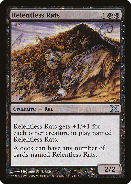 Relentless Rats (10E-173) [Tenth Edition] Foil MTG Single Wizards of the Coast