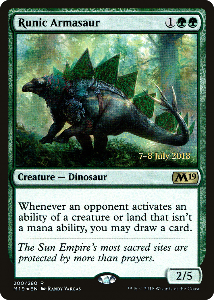 Runic Armasaur (PRE-200) [Core Set 2019 Promos] Foil MTG Single Wizards of the Coast