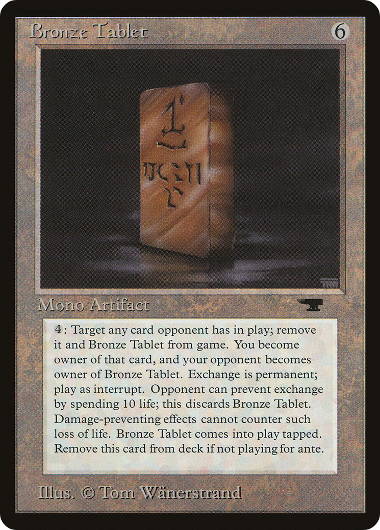 Bronze Tablet (ATQ-) [Oldschool] Antiquities MTG Single Wizards of the Coast