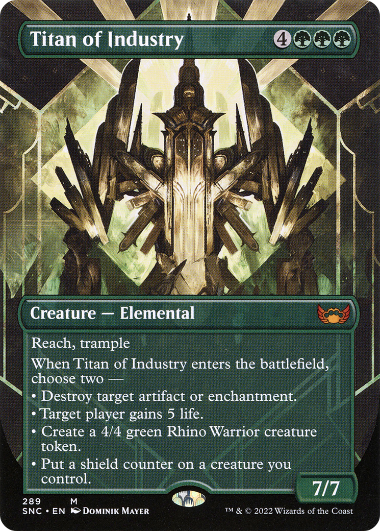 Titan of Industry (SNC-289) [Streets of New Capenna] (Borderless) Foil MTG Single Wizards of the Coast