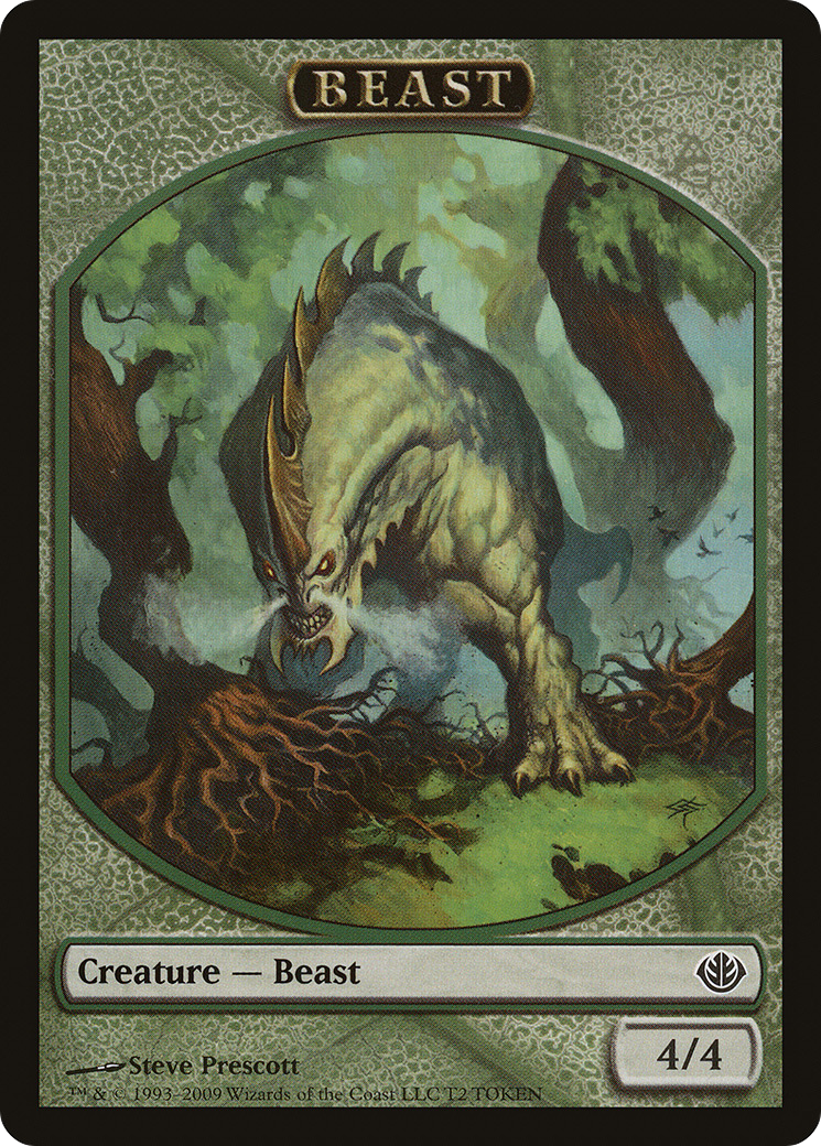 Beast Token (4/4) (DDD-0T2) [Misc] Duel Decks: Garruk vs. Liliana Tokens MTG Single Wizards of the Coast