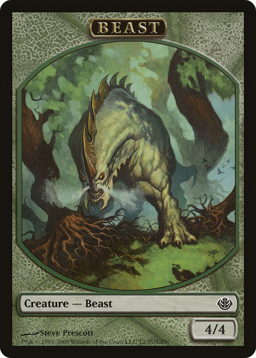 Beast Token (4/4) (DDD-0T2) [Misc] Duel Decks: Garruk vs. Liliana Tokens MTG Single Wizards of the Coast