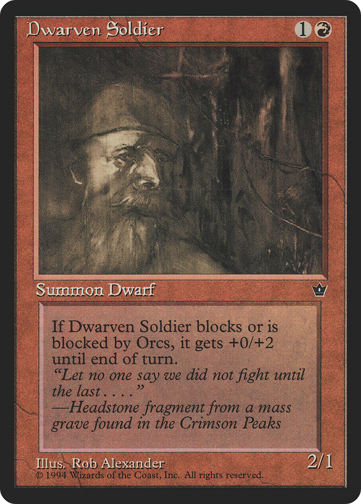 Dwarven Soldier (FEM-53A) [Fallen Empires] MTG Single Wizards of the Coast