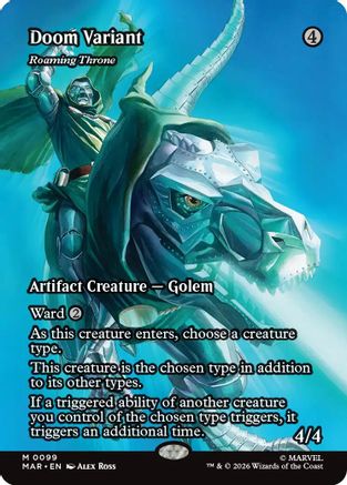 Doom Variant - Roaming Throne (MAR-099) [Marvel Universe Eternal-Legal] Foil MTG Single Wizards of the Coast