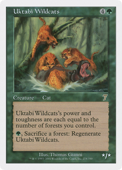 Uktabi Wildcats (7ED-278) [7th Edition] Foil MTG Single Wizards of the Coast