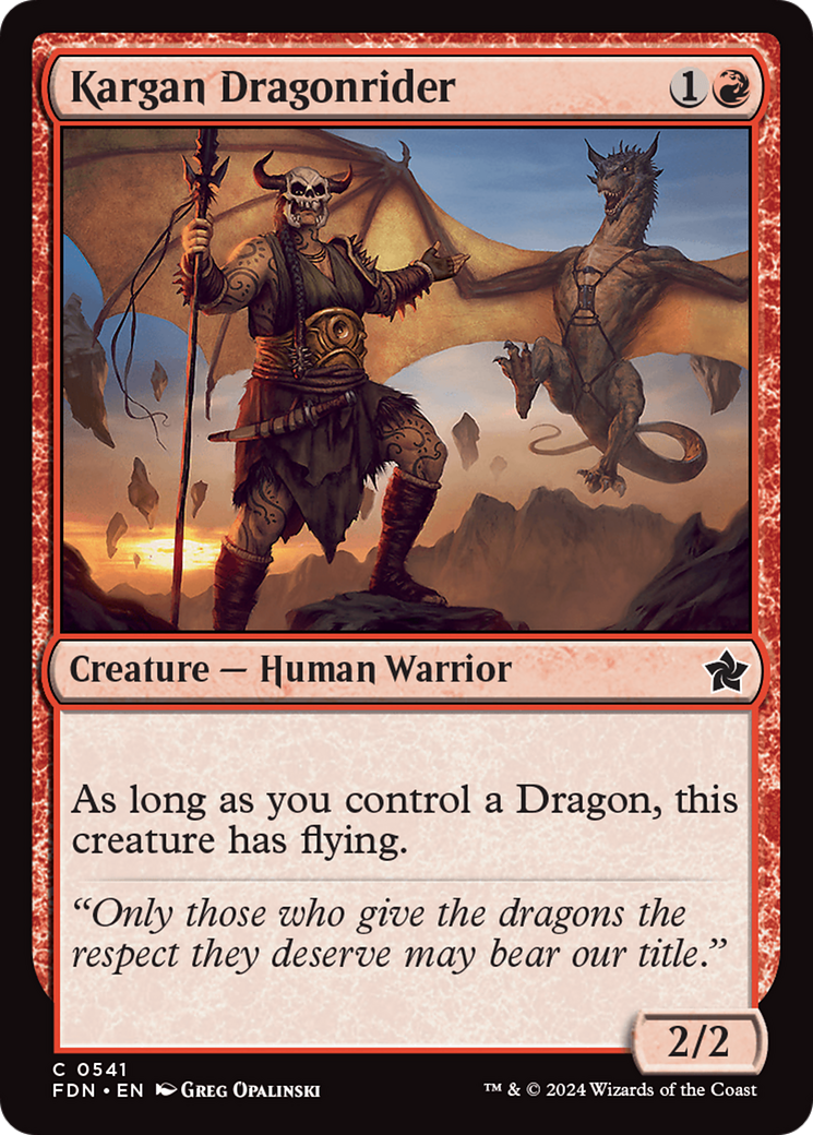 Kargan Dragonrider (FDN-541) [Foundations] MTG Single Wizards of the Coast