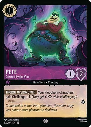 Pete - Created by the Vine (52/204) [Attack of the Vine] Cold Foil Lorcana Single Disney