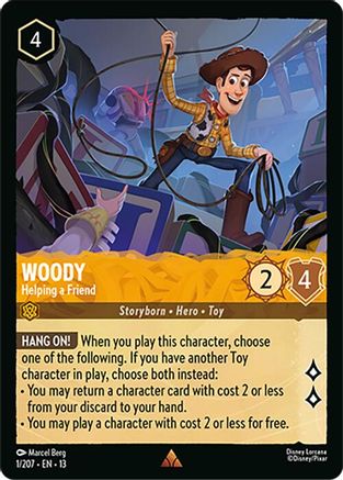Woody - Helping a Friend (1/204) [Attack of the Vine] Lorcana Single Disney