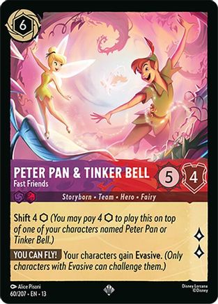 Peter Pan & Tinker Bell - Fast Friends (60/204) [Attack of the Vine] Lorcana Single Disney