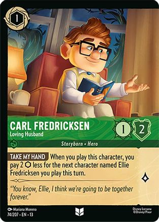 Carl Fredricksen - Loving Husband (Foil) (74/204) [Attack of the Vine] Cold Foil Lorcana Single Disney