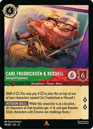 Carl Fredricksen & Russell - Intrepid Explorers (98/204) [Attack of the Vine] Cold Foil Lorcana Single Disney